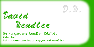 david wendler business card